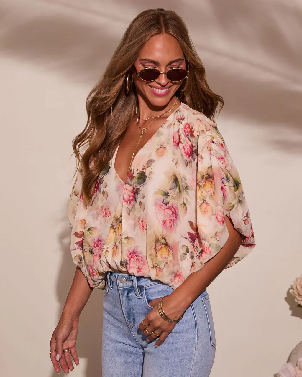 Summer Affair Floral Chiffon Bodysuit