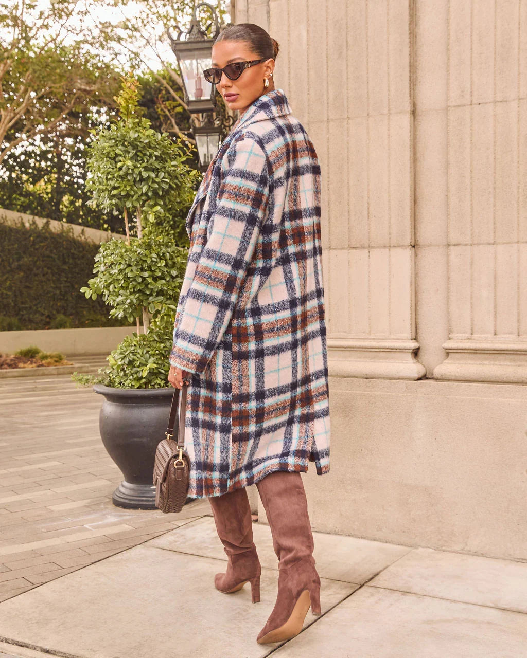 Corn Maze Plaid Longline Coat