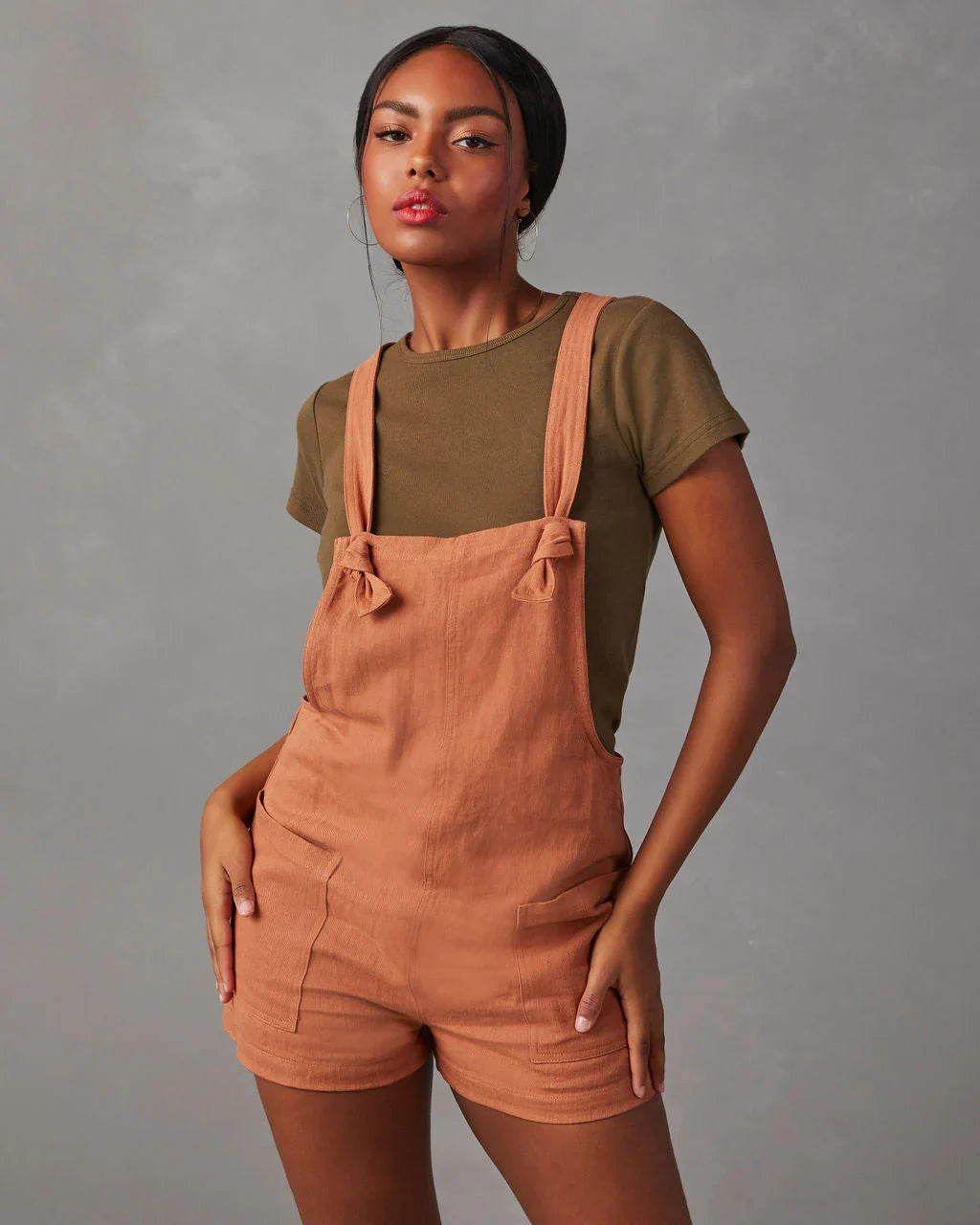 Northwest Cotton Linen Pocketed Romper