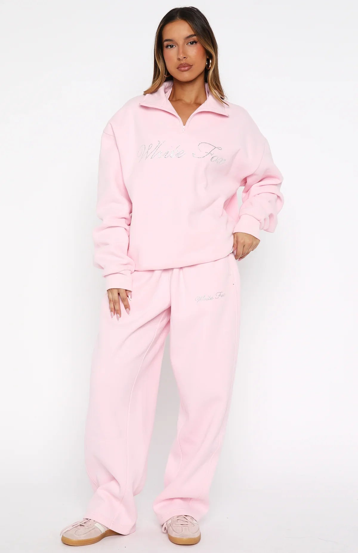 Make It Or Break It Quarter Zip Sweater Pink