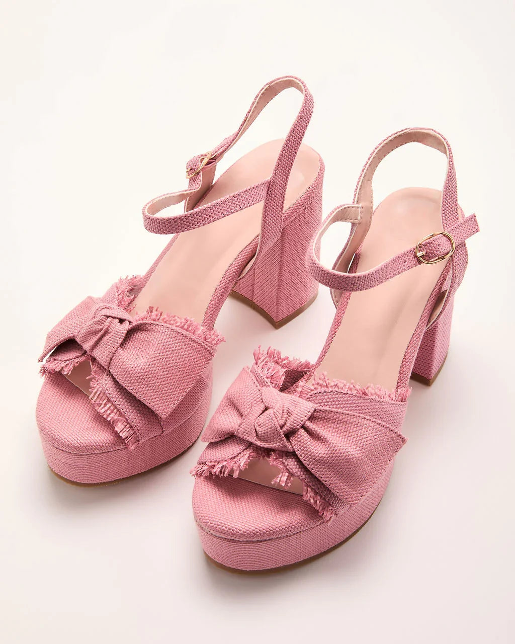 Ariane Frayed Trim Platform Heels