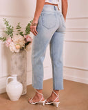 Nickolah Super Stretch Mid Rise Straight Leg Jeans