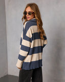 Jussie Striped Half Zip Sweater