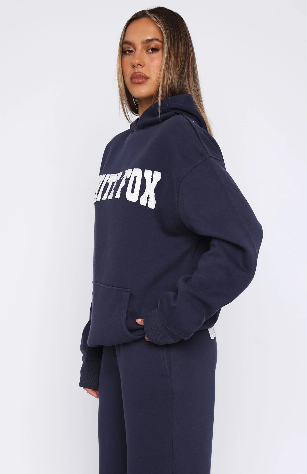 Shout It Out Oversized Hoodie Navy