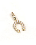 Horseshoe 14k Plated Rhinestone Charm
