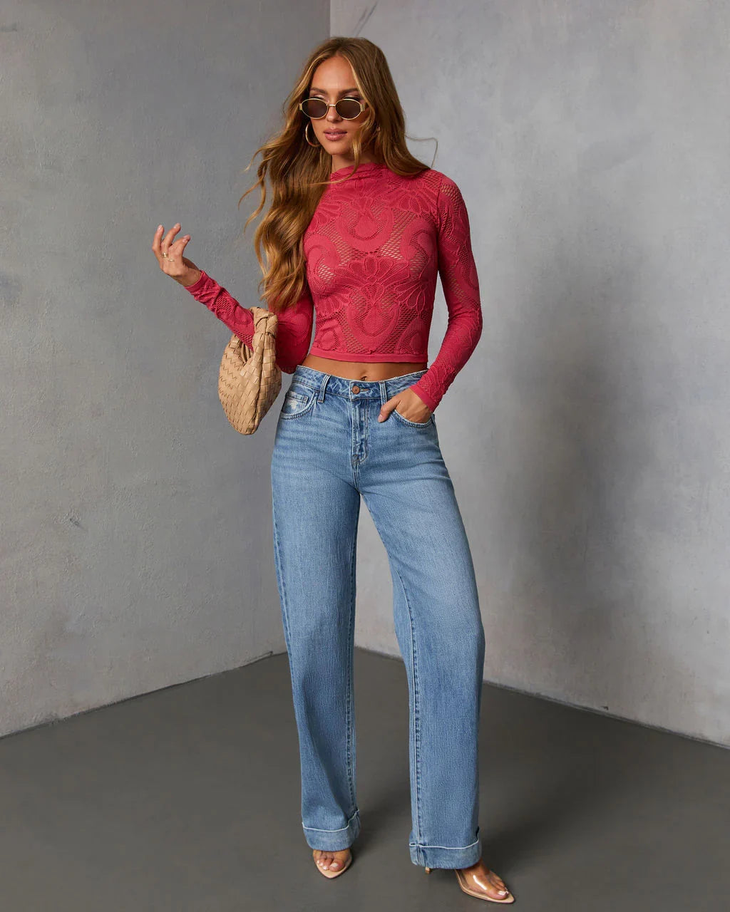 Slay Mode Abstract Open Knit Top
