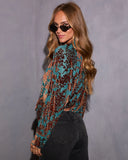 Golden Hour Front Tie Floral Blouse