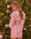 Romanza Floral Neck Tie Blouse