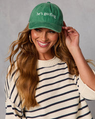 Hes Golfing Baseball Hat