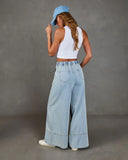 Shonna Stretch High Rise Wide Leg Drawstring Jeans