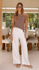 Robin Off Shoulder Top Chocolate