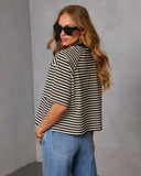 Alaine Striped Short Sleeve Top
