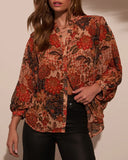 Italiano Paisley Button Down Blouse
