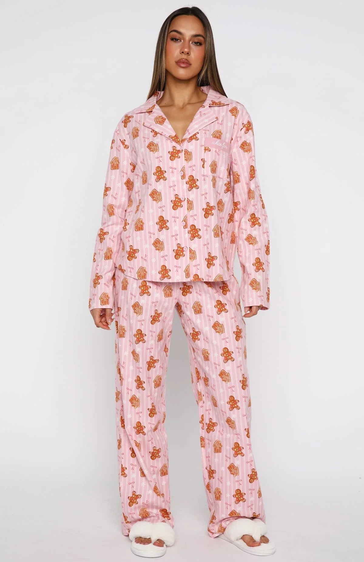 Dreamland Long Sleeve Pyjama Set Gingerbread Twist