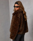 Franz Leopard Print Faux Fur Coat