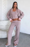 Looking Back Wide Leg Pants Pink Stripe
