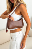 Lotus Shoulder Bag Chocolate PU