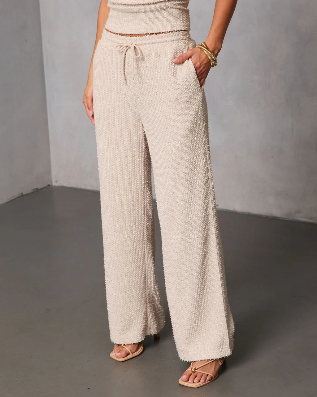 Home Base Wide Leg Knit Drawstring Pants