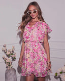 Molly Ruffle Floral Mini Dress