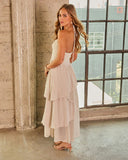 Desert Ember Tiered Halter Neck Maxi Dress
