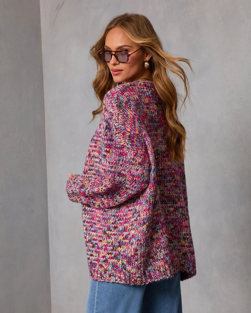 Soft Energy Multi Color Open Front Cardigan