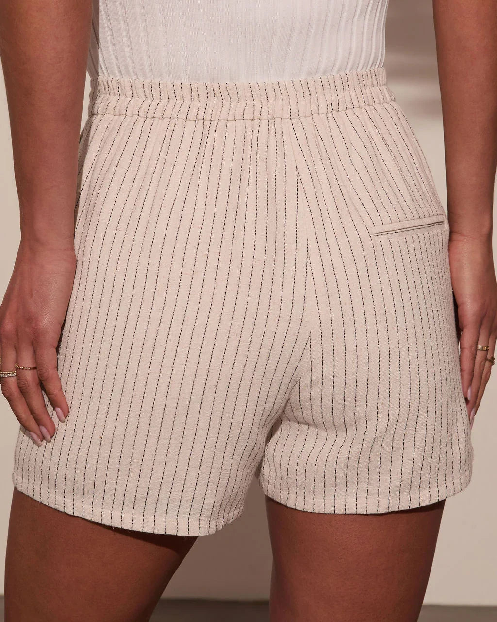 Juliet Days Striped High Rise Shorts