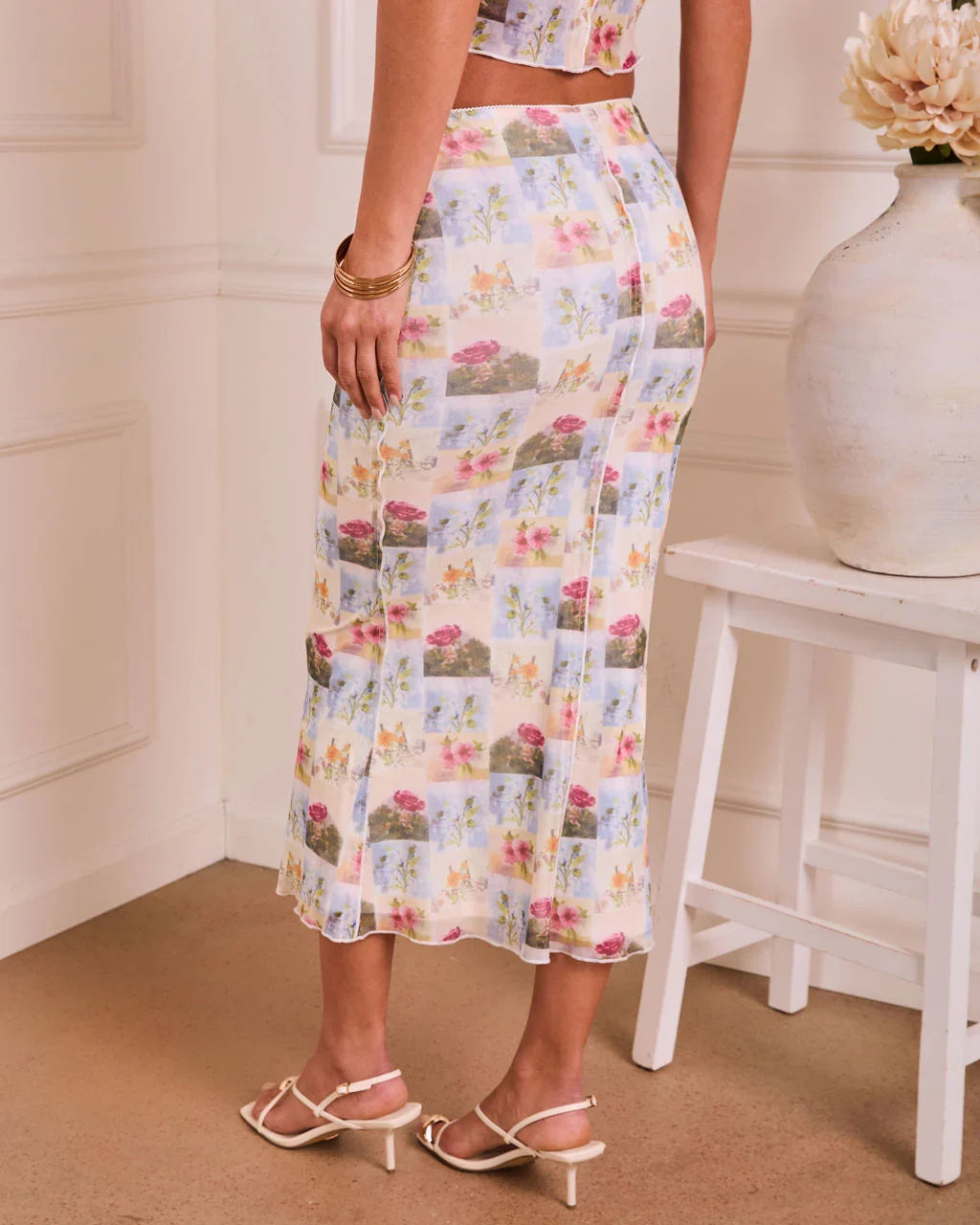 Brightside Mood Novelty Print Maxi Skirt