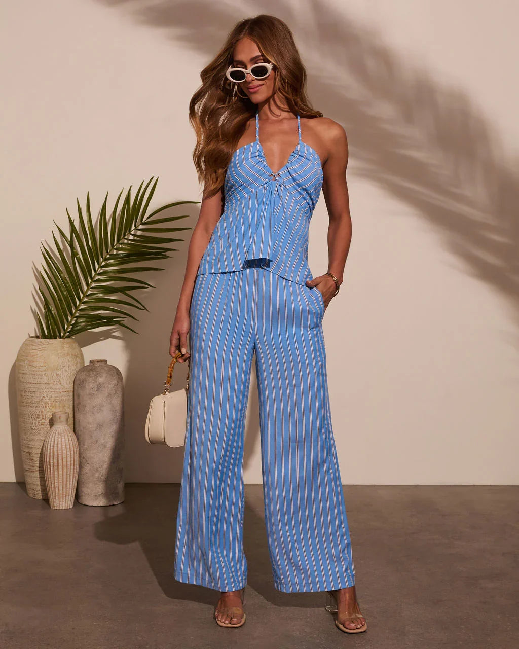 Ashton Pinstripe Halter Top